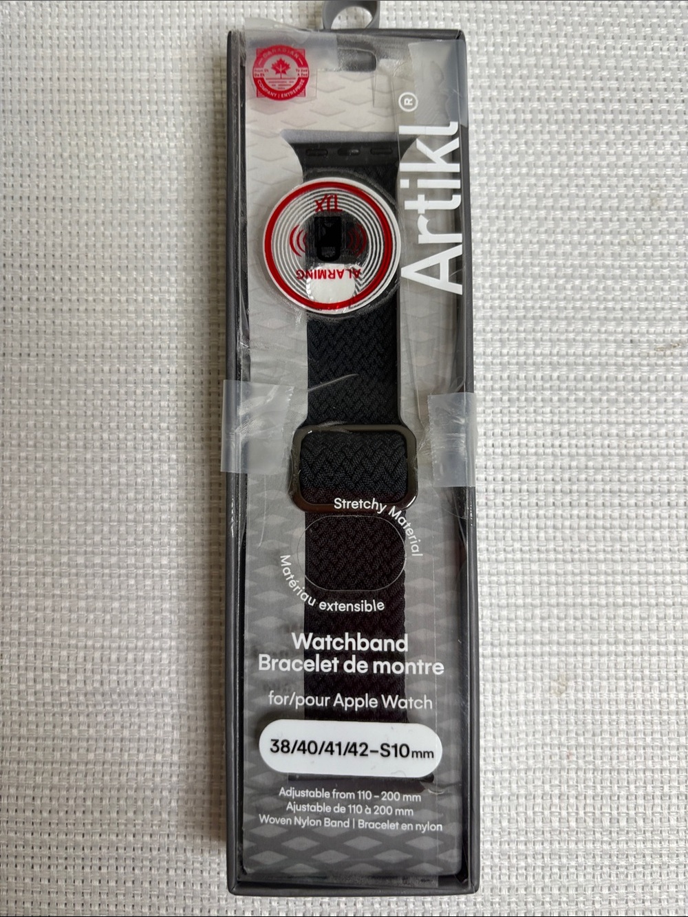 ARTIKL- Stretchy Black Nylon Watchband for Apple Watch (38/40/41/42 mm)
